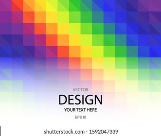 Vector geometric bright background of colorful triangles.