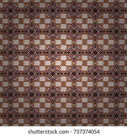 Vector geometric brown, white and red seamless background.