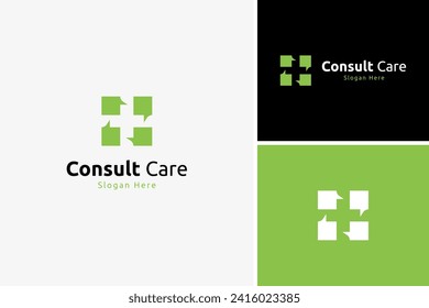Vector geometric bubble chat logo, group chat logo design template