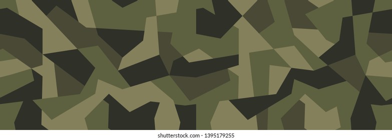 Vector geometric camouflage seamless pattern. Khaki design style for t-shirt. Military texture debris shape pattern, camo clothing while hunting illustration.