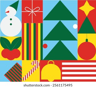 vector geometric christmas concept, flat pattern element design, pattern fashionable simple modern minimal design, background