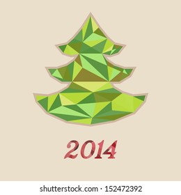 Vector geometric Christmas tree-2014