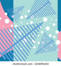 Arte de árboles de navidad geométricos vectoriales