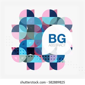 Vector geometric circle abstract background. Vector template background for workflow layout, diagram, number options or web design