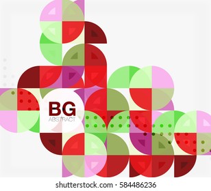 Fundo abstrato do círculo geométrico do vetor. Plano de fundo de modelo de vetor para layout de fluxo de trabalho, diagrama, opções de número ou design da Web