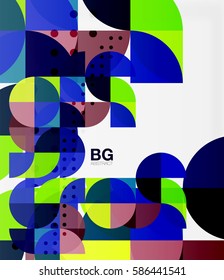 Vector geometric circle abstract background. Vector template background for workflow layout, diagram, number options or web design