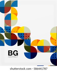 Fundo abstrato do círculo geométrico do vetor. Plano de fundo de modelo de vetor para layout de fluxo de trabalho, diagrama, opções de número ou design da Web