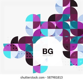 Fundo abstrato do círculo geométrico do vetor. Plano de fundo de modelo de vetor para layout de fluxo de trabalho, diagrama, opções de número ou design da Web