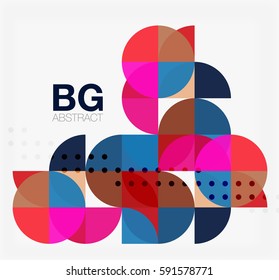 Vector geometric circle abstract background. Vector template background for workflow layout, diagram, number options or web design