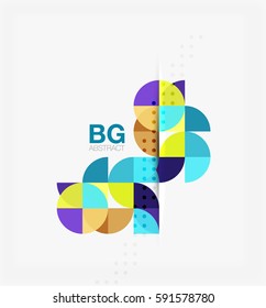 Vector geometric circle abstract background. Vector template background for workflow layout, diagram, number options or web design