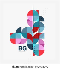 Vector geometric circle abstract background. Vector template background for workflow layout, diagram, number options or web design