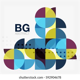 Vector geometric circle abstract background. Vector template background for workflow layout, diagram, number options or web design