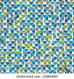 Vector geometric colorful abstract seamless pattern, spotted tattered mosaic canvas.