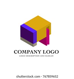 Vector geometric colorful illustration for company logo and icon