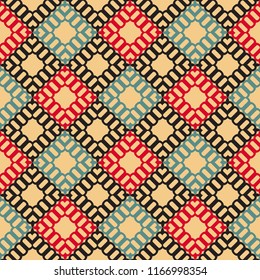Vector geometric colorful seamless pattern with squares