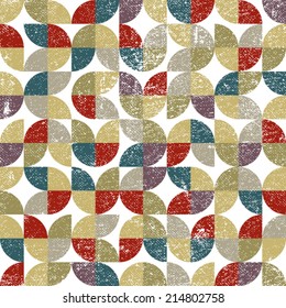 Vector geometric colorful textile abstract seamless pattern, jolly floral carpet tiles.