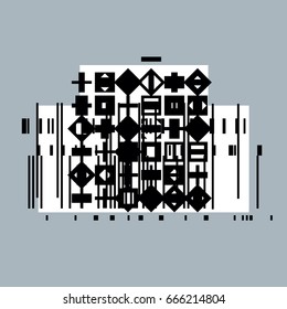 Vector geometric composition, abstract graphic art.