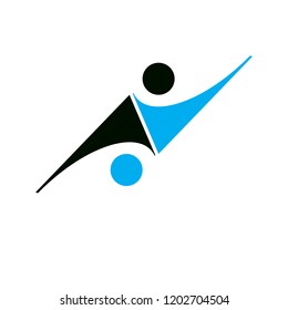 Vector geometric conceptual shape can be used as successful business career abstract logo.