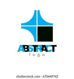 Vector geometric conceptual shape can be used as successful business career abstract logo.