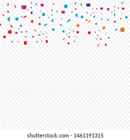 Vector сolorful Geometric Confetti On Transparent Background.