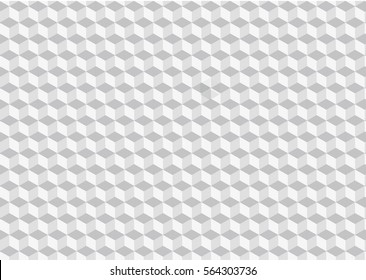 Vector geometric cubes pattern, grey seamless background