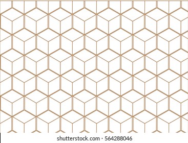 Vector geometric cubes pattern, seamless background