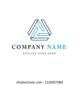 Vector geometric design elements for your company logo, abstract blue icon. Modern logotype, business corporate template.