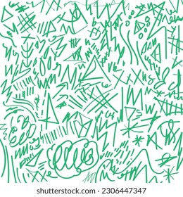 Vector geometric doodle hand drawn seamless pattern random decorative elements vector
