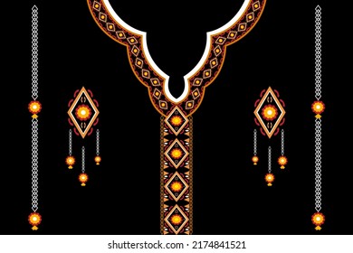 Vector - Geometric ethnic oriental pattern of necklace, collar. Can be use for fashion, fabric, print, paint, clothing. Gems, jewelry.