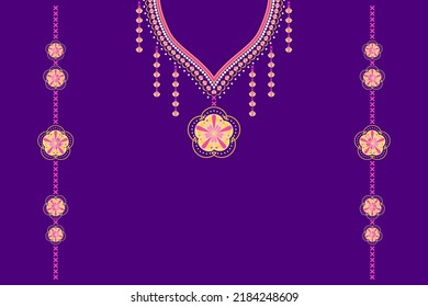 Vector - Geometric ethnic oriental pattern of necklace, collar. Can be use for fashion, fabric, print, handcraft, clothing.