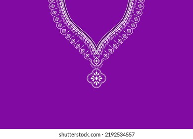 Vector - Geometric ethnic oriental pattern of necklace, collar. Violet and white color. Can be use for fashion, fabric, print, handcraft, clothing.