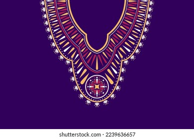 Vector - Geometric ethnic oriental pattern of necklace, collar. Orange, pink, white color. Can be use for fashion, fabric, print, handcraft, clothing, jewelry, gems.