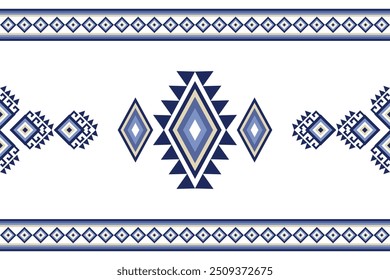 Vector Geometric Ethnic Pattern Seamless Design for Background or Wallpaper. Ikat Fabric Pattern Design Concept.