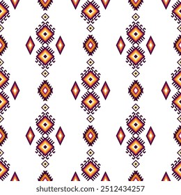 Diseño inconsútil geométrico del patrón étnico del Vector para el fondo o el Fondo de pantalla. Concepto de diseño de patrón de tela Ikat.