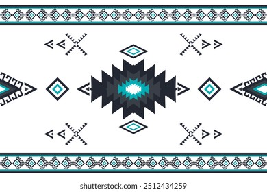 Vector Geometric Ethnic Pattern Seamless Design for Background or Wallpaper. Ikat Fabric Pattern Design Concept.
