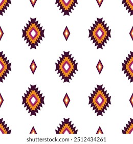Vector Geometric Ethnic Pattern Seamless Design for Background or Wallpaper. Ikat Fabric Pattern Design Concept.
