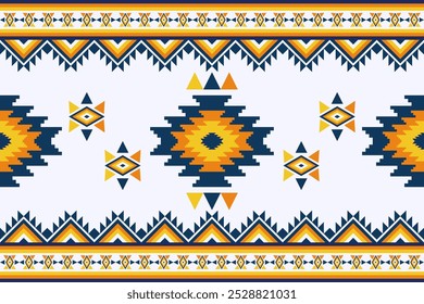 Diseño inconsútil geométrico del patrón étnico del Vector para el fondo o el Fondo de pantalla. Concepto de diseño de patrón de tela Ikat.