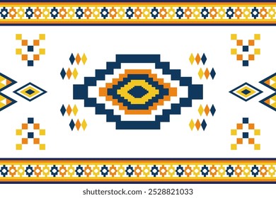 Diseño inconsútil geométrico del patrón étnico del Vector para el fondo o el Fondo de pantalla. Concepto de diseño de patrón de tela Ikat.