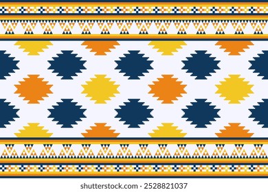 Vetor Geometric Ethnic Pattern Projeto contínuo para fundo ou papel de parede. Ikat Tecido Padrão Design Conceito.