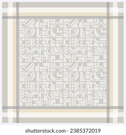 Vector geometric ethnic scarf pattern design in pastel colors