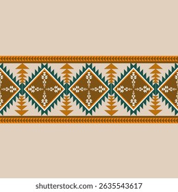 Vector Geometric Ethnic seamless pattern background.Native American tribal fabric,Azect,Batik,