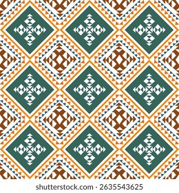 Vector Geometric Ethnic seamless pattern background.Native American tribal fabric,Azect,Batik,
