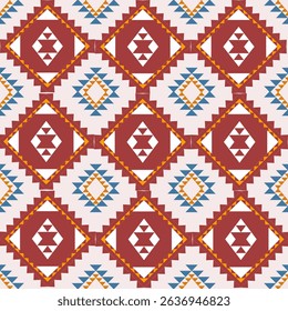 Vector Geometric Ethnic seamless pattern background.Native American tribal fabric,Azect,Batik,rung,drawn,cross