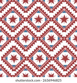 Vector Geometric Ethnic seamless pattern background.Native American tribal fabric,Azect,Batik,rung,drawn,cross