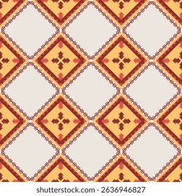 Vector Geometric Ethnic seamless pattern background.Native American tribal fabric,Azect,Batik,rung,drawn,cross