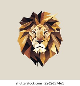 Vector geometric face head lion logo design vector graphic symbol icon sign illustration creative idea 