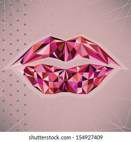 Vector geometric fashion lips