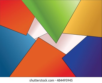 vector geometric figures background different color.
