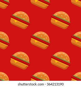 Vector geometric flat burgers seamless pattern
