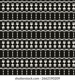 Patrón floral geométrico de Vector. Textura ornamental sin fisuras en estilo étnico tradicional. Abstractas adorno monocromo con Formas de flores.